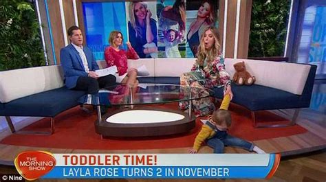 Laura Csortans Daughter Pulls Down Her Dress During Live Interview Daily Mail Online