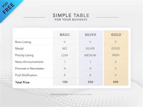 Free Table Template Free Psd Ui Download