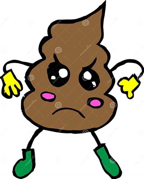 Angry Poop Cartoon Sketch Concept Very Cool Stock Vector Illustration