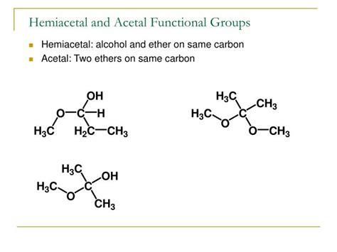 Ppt Hemiacetal And Acetal Functional Groups Powerpoint Presentation