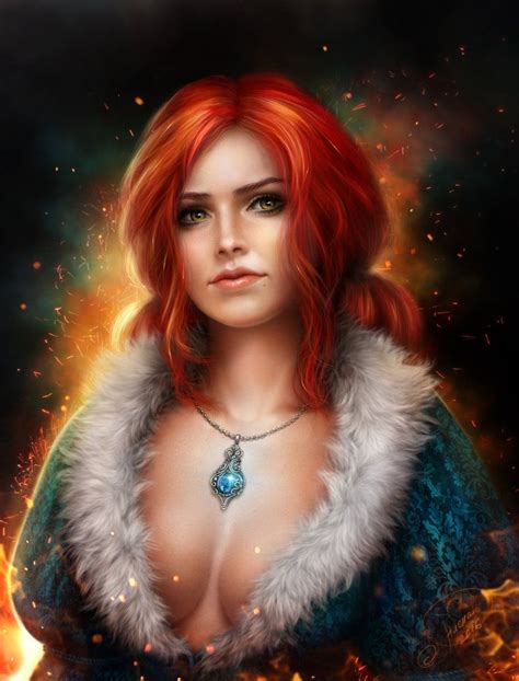 Triss Merigold Рыжеволосые девушки Красивые рыжие Женский портрет