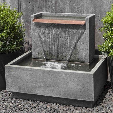 Concrete Falling Water Fountain Water Fountains Outdoor Modern