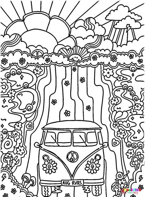 Hippie Coloring Pages Free Printable Coloring Pages