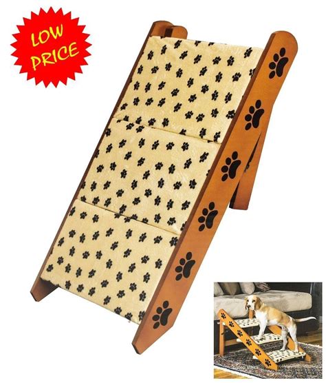 Convertible Pet Ramp Steps Dog Cat Bed Stairs Step Easy Wood 2 In 1