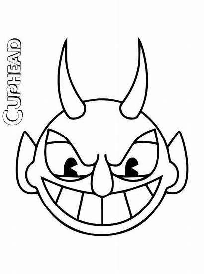 Devil Head Coloring Cuphead Fun Votes