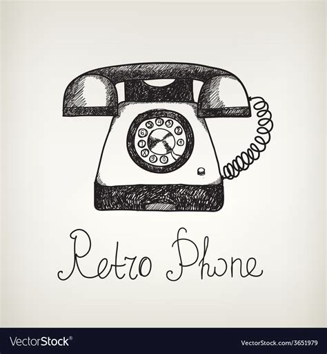 Hand Drawn Doodle Retro Phone Royalty Free Vector Image