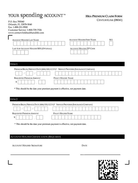 Your Spending Account Hra Premium Claim Form Fill And Sign Printable