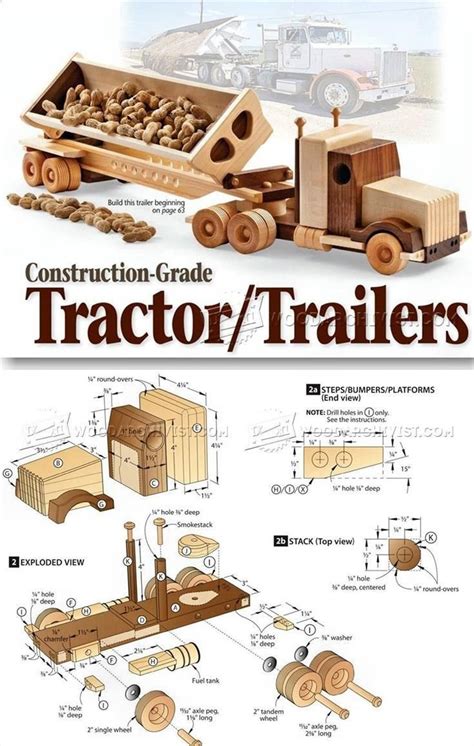 Childrens wooden toy box plans. #1791 Wooden Truck and Trailer Plan - Children's Wooden ...