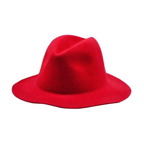 3 99 funoc® vintage ladies women wide brim wool felt hat floppy bowler fedora cap red