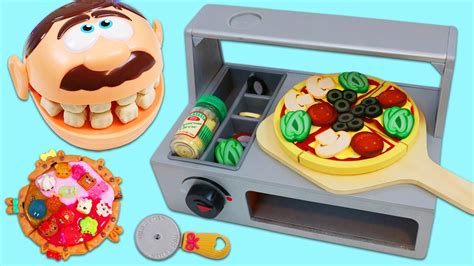 Feeding Mr Play Doh Head Huge Pizza Party With Baking Oven Playset