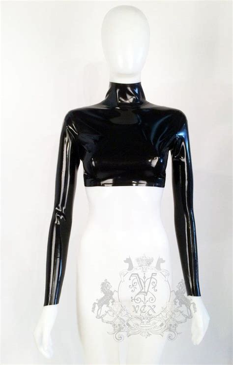Long Sleeve Latex Rubber Crop Top By Vex Clothing As Seen On Etsy