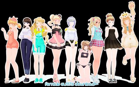 Mmd Dl Female Outfits By Unluckycandyfox On Deviantart