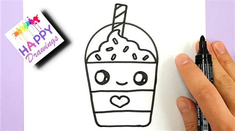 How To Draw A Starbucks Frappuccino Cute And Easy Cartoon Drink Youtube