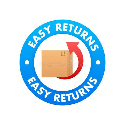 Easy Returns Sign Label Delivery Service Vector Stock Illustration