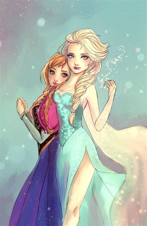 Anna And Elsa By Rikupi Disney Fan Art Frozen Art Disney Art