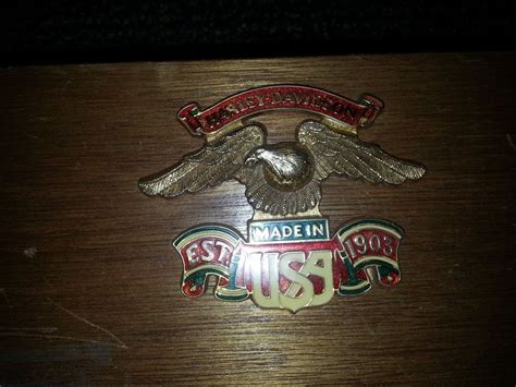 Vintage style metal signs man cave garage decor 69. Vintage Harley Davidson Metal Emblem Badge Harley Davidson ...
