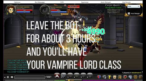 Aqw Blood Moon Token Bot Vampire Lord Class Youtube