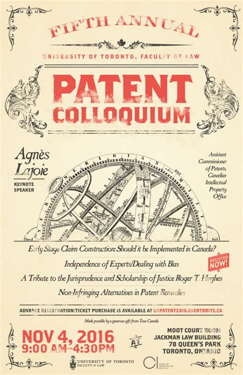 The titles for the talks were the. Fifth Annual University of Toronto Patent Colloquium ...