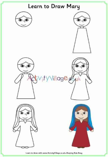 Figure out the space required for the arms. Learn to Draw Mary