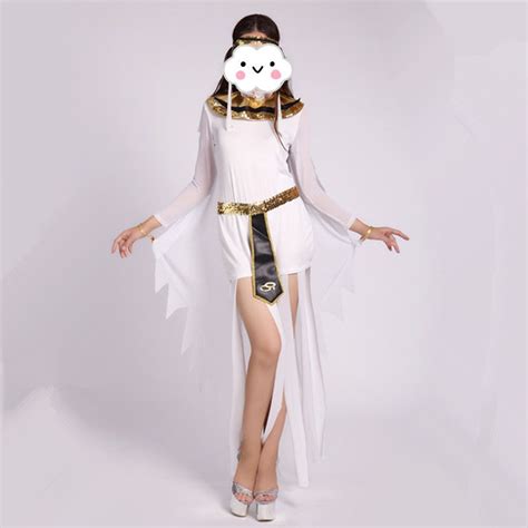 sexy egyptian cleopatra costume ladies roman toga robe greek goddess fancy dress outfits white