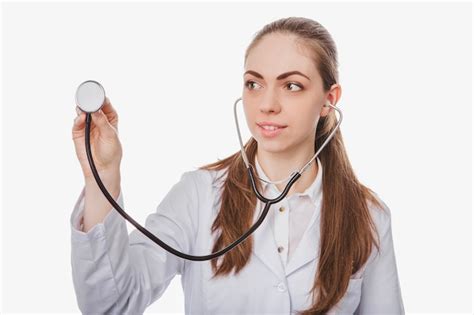 Free Photo Young Woman Listening With Stethoscope