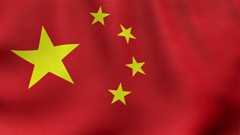 Seamlessly Loopable Waving Chinese Flag Stock Footage