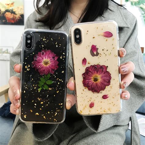 Real Flower Phone Case Dried Flower Phone Case Pressed Flower Phone