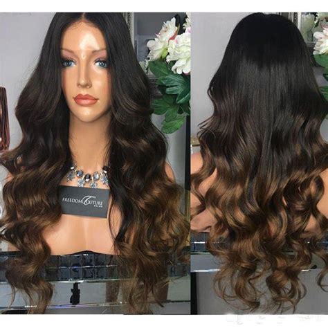 Simbeauty 100 Human Hair 360 Lace Wigs 1b 4 30 Three Tone Color Wavy Lace Front Human Hair Wigs