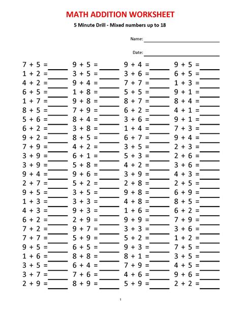 1st Grade Math Drills