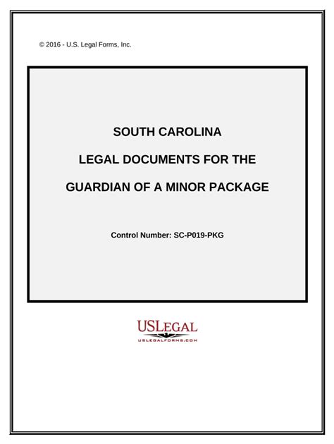 Legal Documents For The Guardian Of A Minor Package South Carolina Form