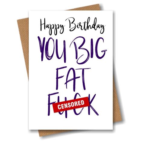 Adult Rude Birthday Greeting Card Offensive Humour Funny Etsy