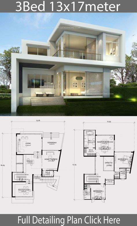 Planos De Casas De Dos Plantas Modern House Design House Layout