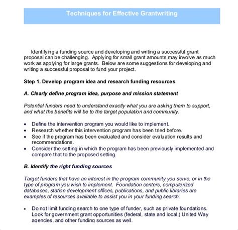Grant Writing Template 8 Free Word Pdf Ppt Documents Download