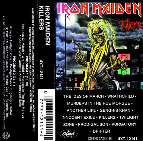 Iron Maiden Killers 1981 Cassette Discogs
