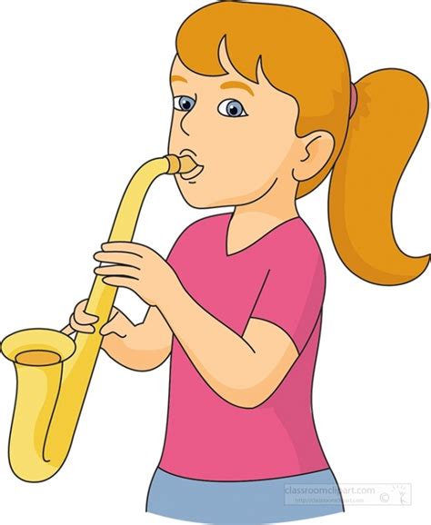 Girl Playing Saxophone 814 Classroom Clipart