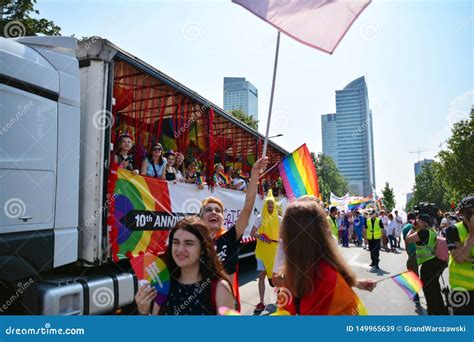warsaw`s equality parade the largest gay pride parade in central and eastern europe brought