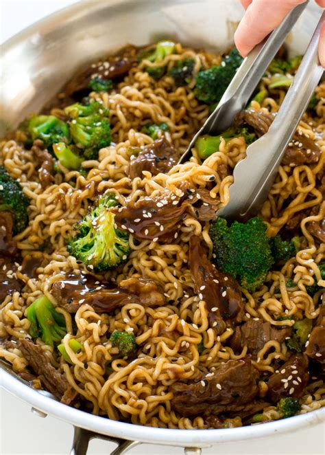 Recipes → 30 minutes or less → easy beef and broccoli chow mein recipe. Beef and Broccoli Ramen - Chef Savvy