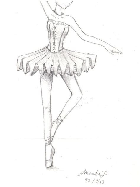 A Pencil Drawing Of A Ballerina Dancer