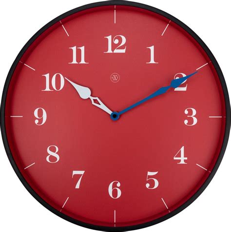 Large Red ‘arthur Wall Clock The Clock Store