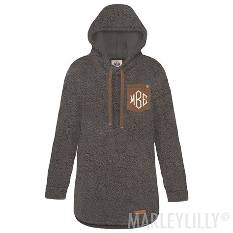 monogrammed pullover sherpa hoodie marleylilly