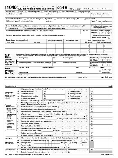 Form 2019 1040 2021 Tax Forms 1040 Printable