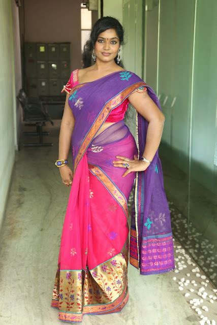 Jayavani In Saree At Rajmahal Movie Preview Press Meet Stylish