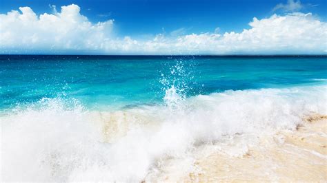 Nature Beauty Landscape Blue Sea Waves Beach