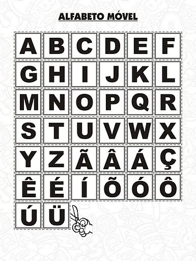 Letras MÓveis Para Imprimir Alfabetos Lindos