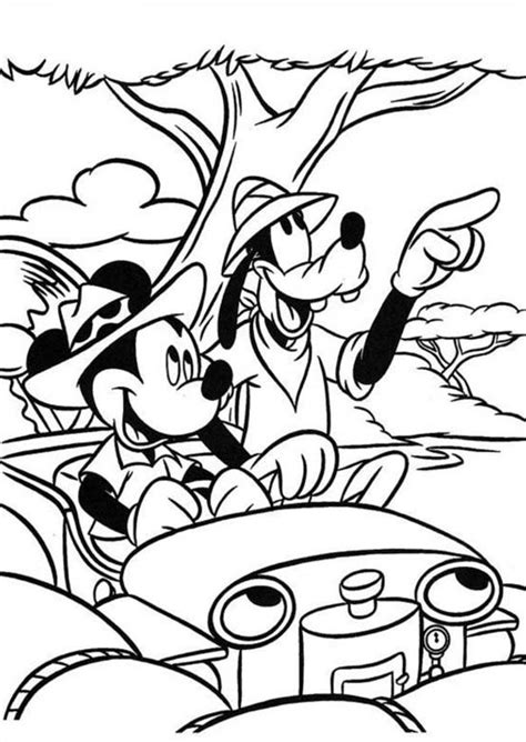 Dibujo De Mickey Mouse Con Goofy Para Colorear Dibujos Para Colorear