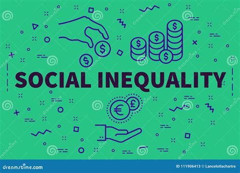 Conceptual Business Illustration With The Words Social Inequality Stock