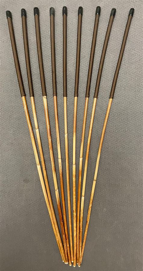 Set Of 9 Classic Dragon Rattan Punishment Canes With Brown Handles Englishvice Canes