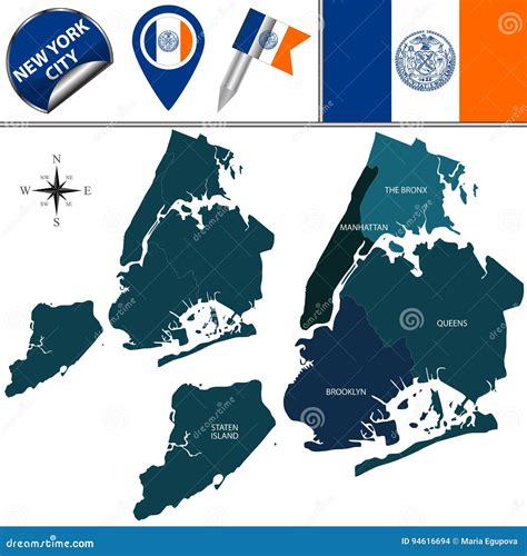 Boroughs Of New York City Stock Vector Illustration Of Boroughs 94616694
