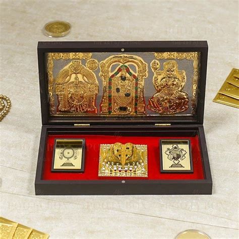 Buy 24k Gold Foil Balaji Pooja Box Online In India