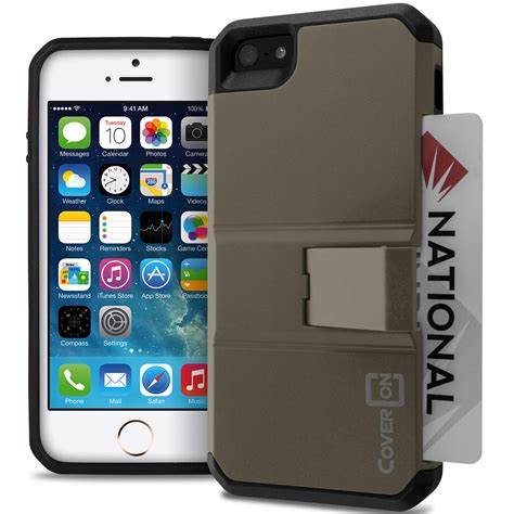 Apple iphone se akkutausch symptome: Titanium Gray / Black Hybrid Card Phone Cover Case for ...